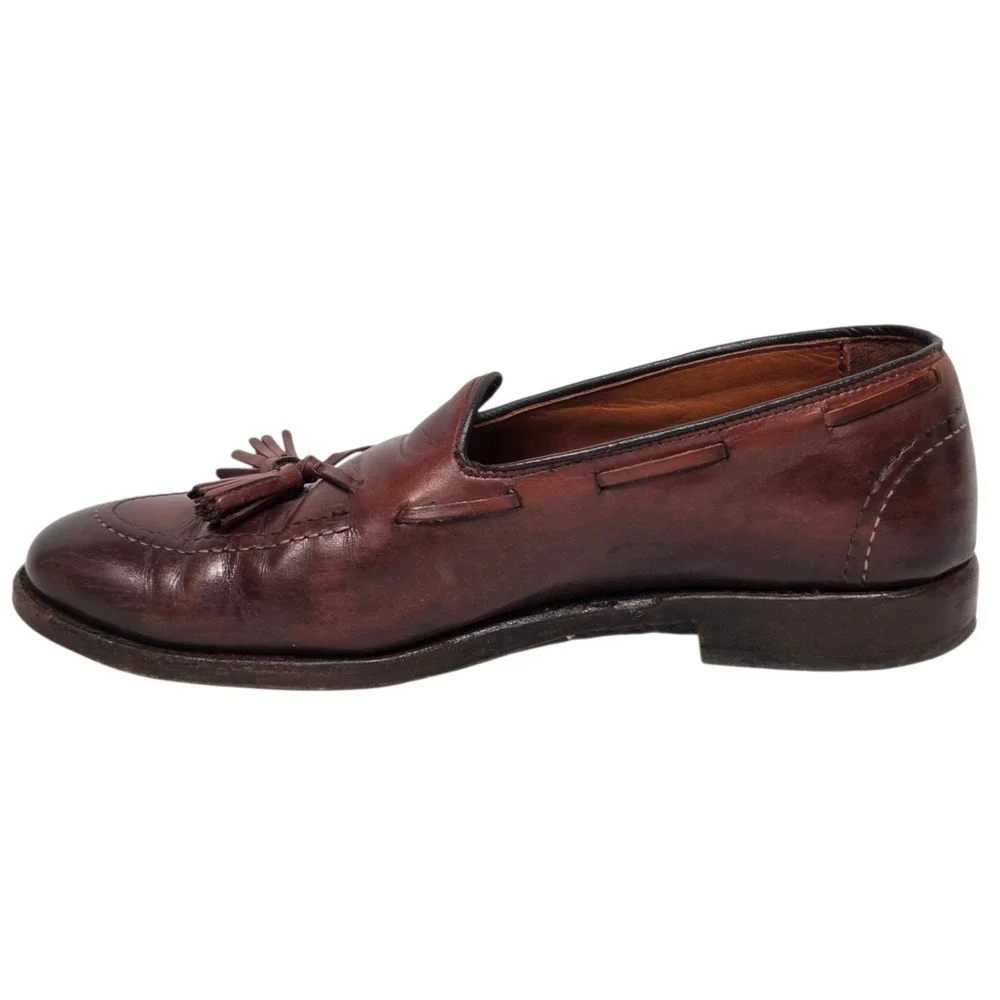 Vintage Allen Edmonds Acheson Tassel Loafers Mens 9.5D Brown Leather Dress Shoes